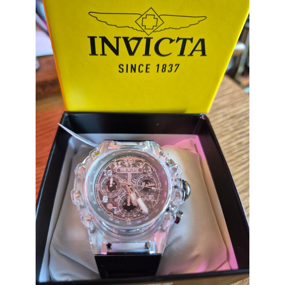 Invicta Racing Vaulthan Men's Watch 44mm Clear Black